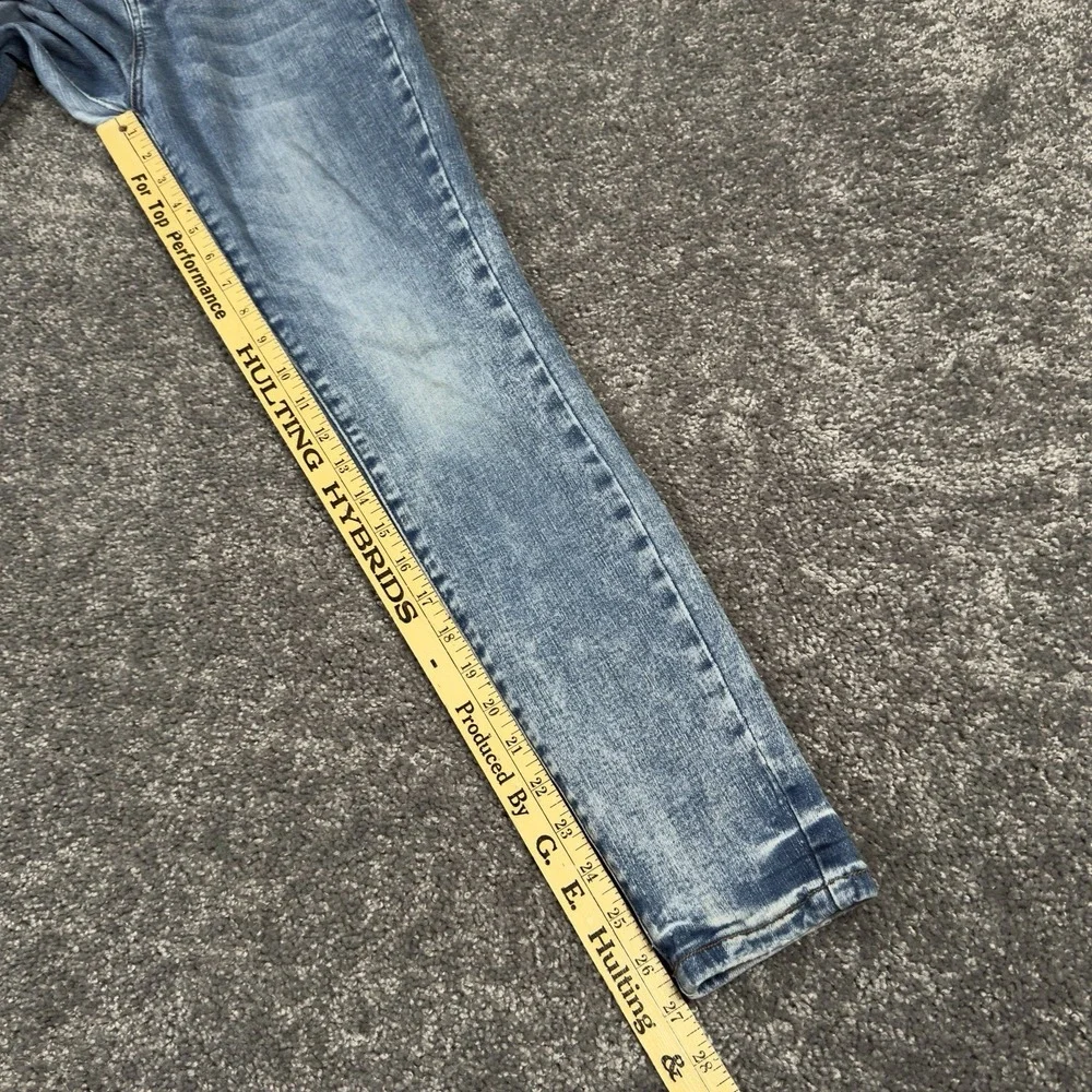 Judy Blue Skinny Fit Jeans Womens 9/29 Blue Distressed Stretch 28x27 Whiskering